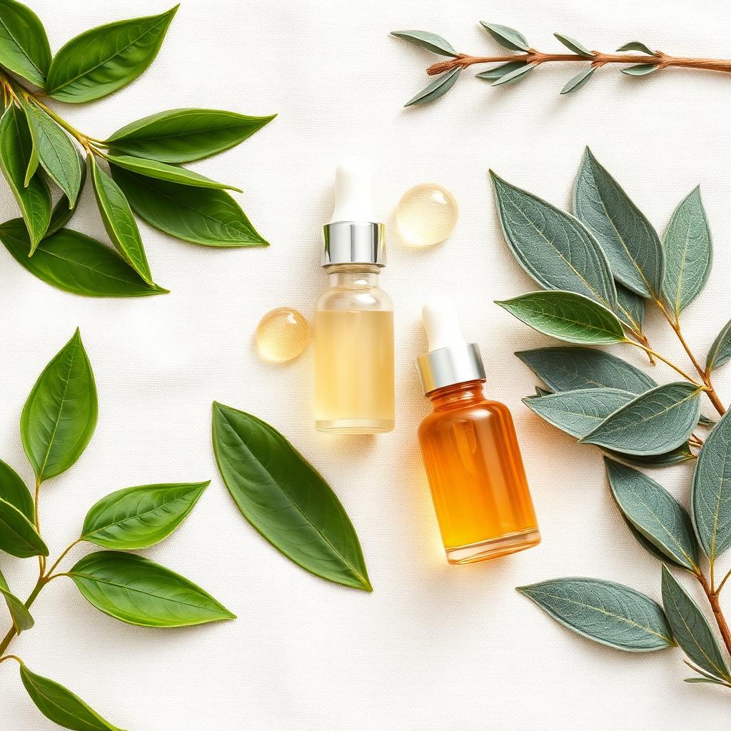 Botanical ingredients flat lay