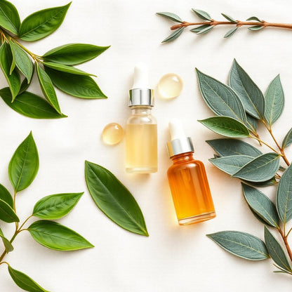 Botanical ingredients flat lay
